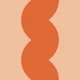 Retro wavy stripe bold peach persimmon red