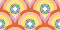 Jumbo retro maximalist floral rainbow wallpaper