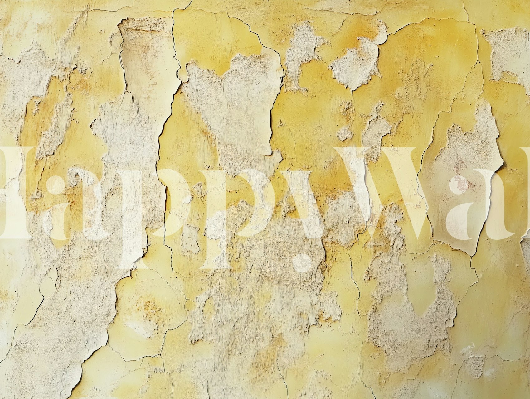 Butter yellow textured wallpaper in a room