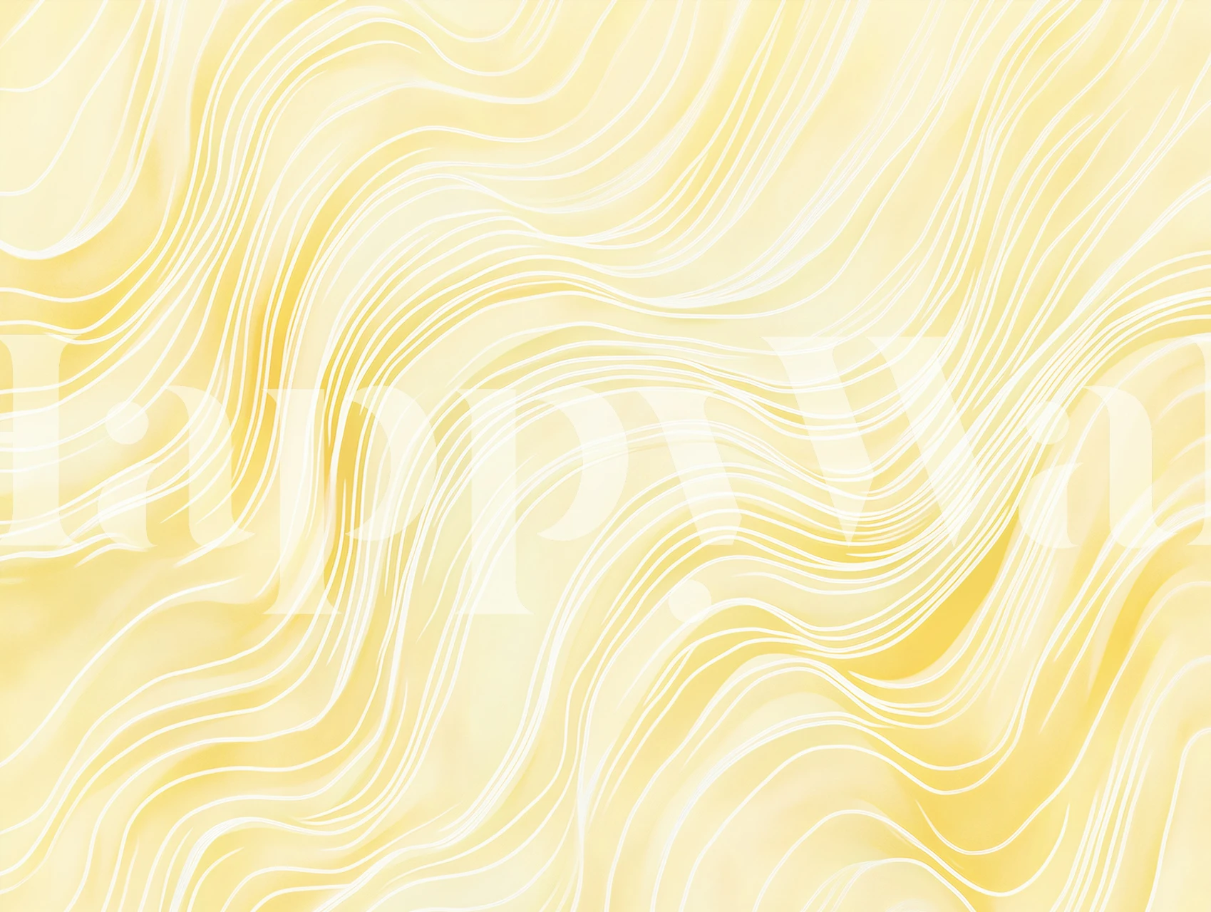 Butter Yellow Flow wallpaper in a room