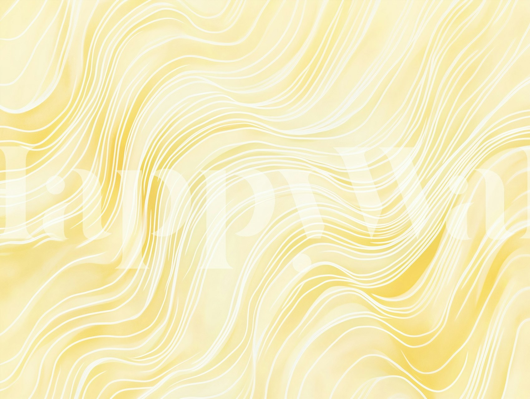 Butter Yellow Flow wallpaper in a room