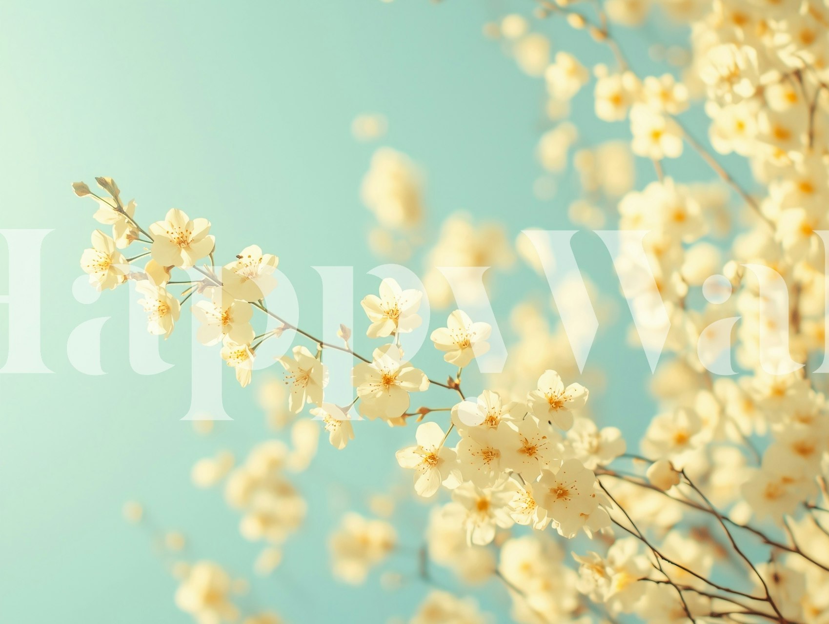 Tapeta Butter Yellow Blossom Dream u sobi