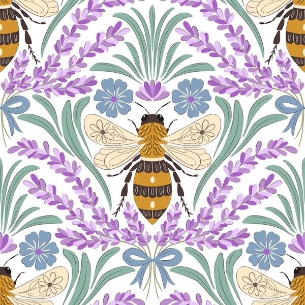 Honey bee and lavender