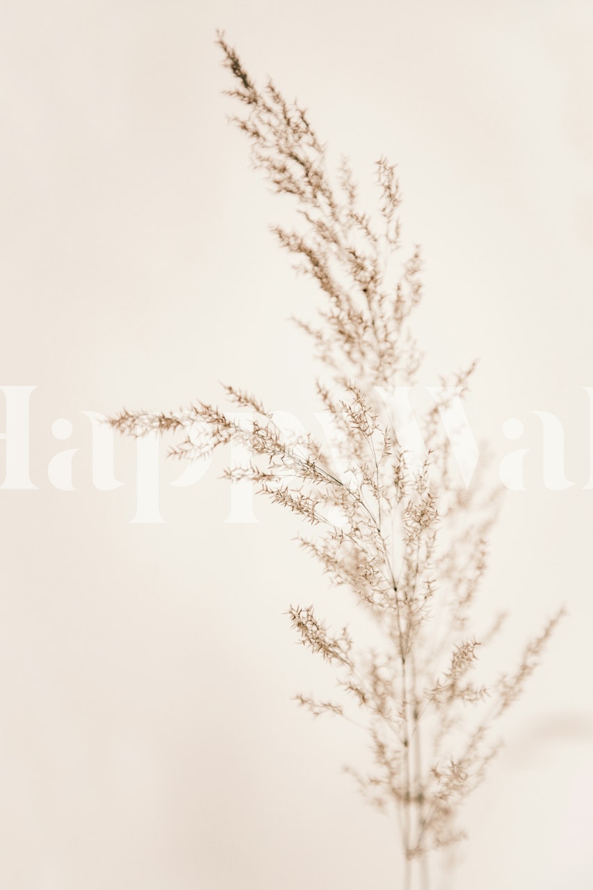 Papel pintado Soft Grass Beige Japandi en una habitación