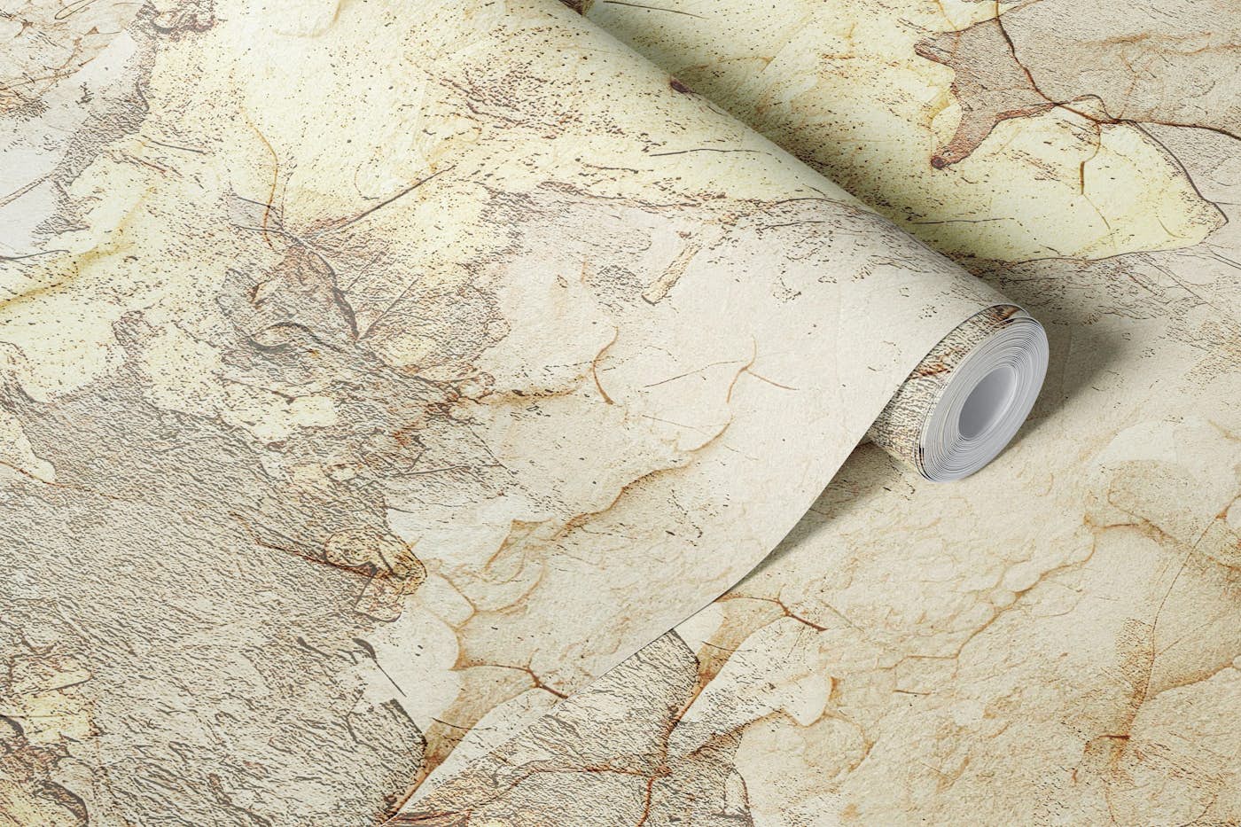 Gold Rustic Japandi Modern Stone Wall wallpaper roll
