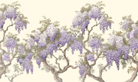 Wisteria Elegant Story Buttermilk wallpaper