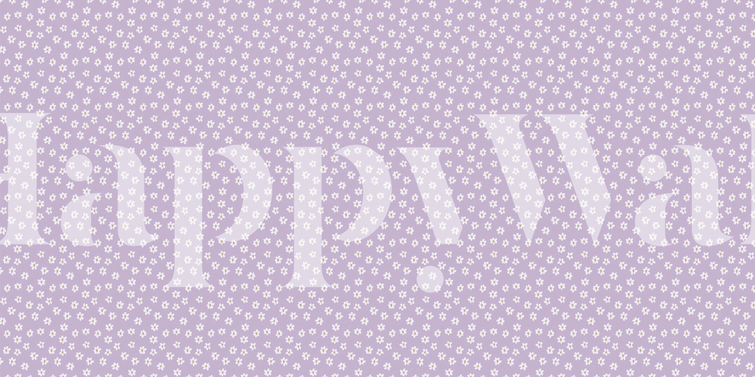 Lilac lavender floral wallpaper in a room