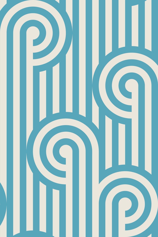 Art Deco Scrolls - Bold Coastal Geometric