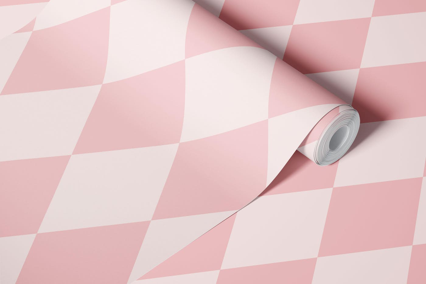 Bold Harlequin Losanges - Cream and Pink wallpaper roll