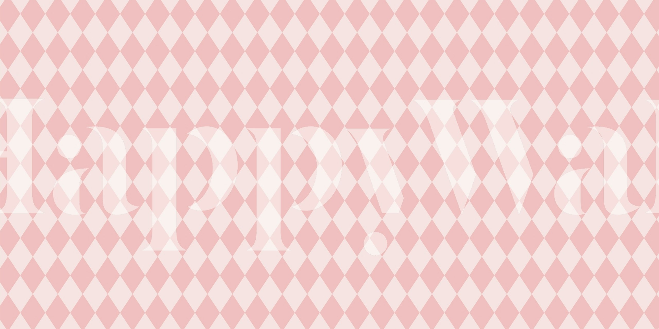 Harlequin diamond pattern in cream and pink wallpaper