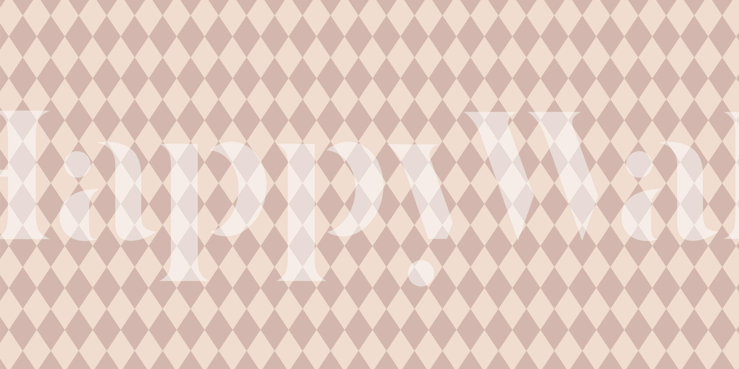 Cream and beige harlequin diamond pattern wallpaper