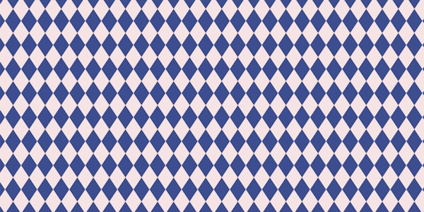 Bold Harlequin Losanges - Blue and Cream