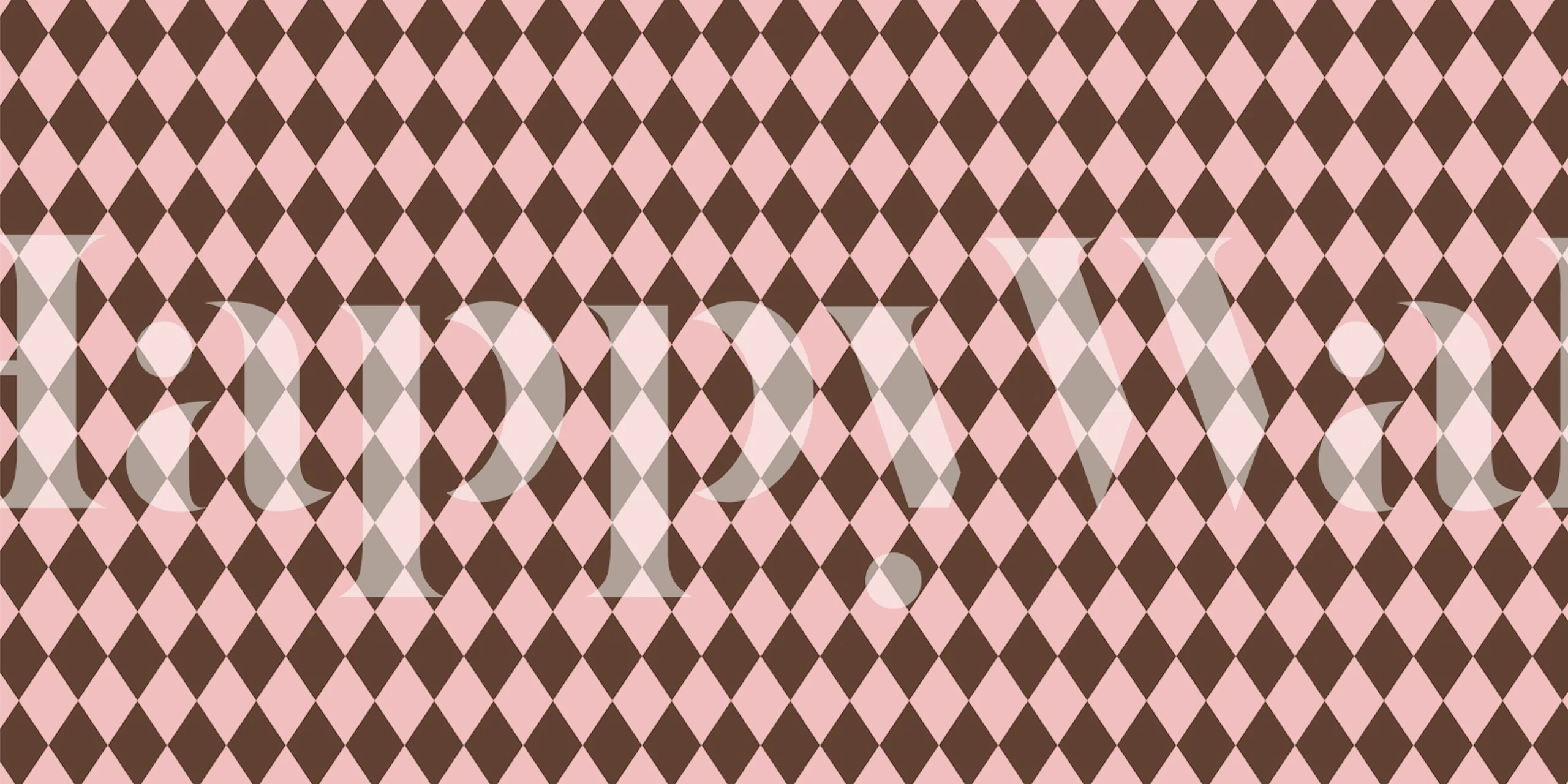 Bold harlequin wallpaper in brown and pink