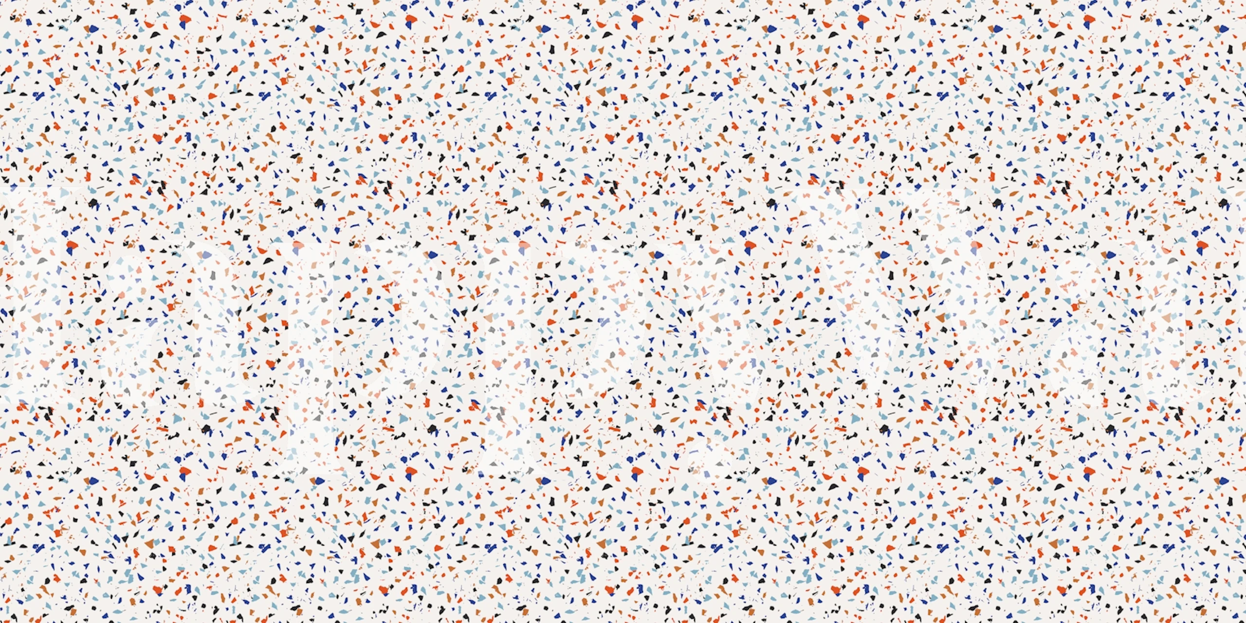 Multicolor brown and blue terrazzo pattern wallpaper