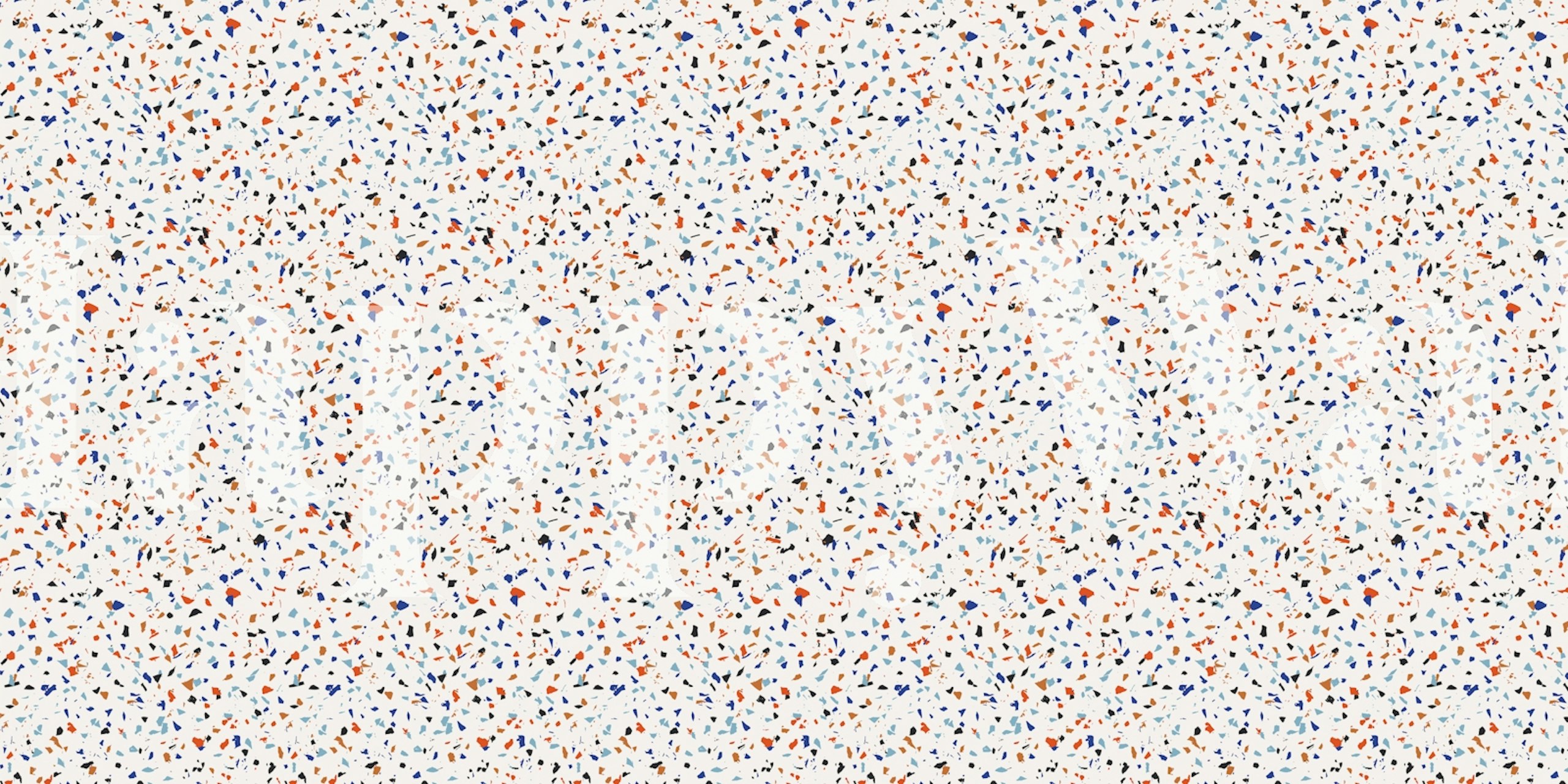 Multicolor brown and blue terrazzo pattern wallpaper