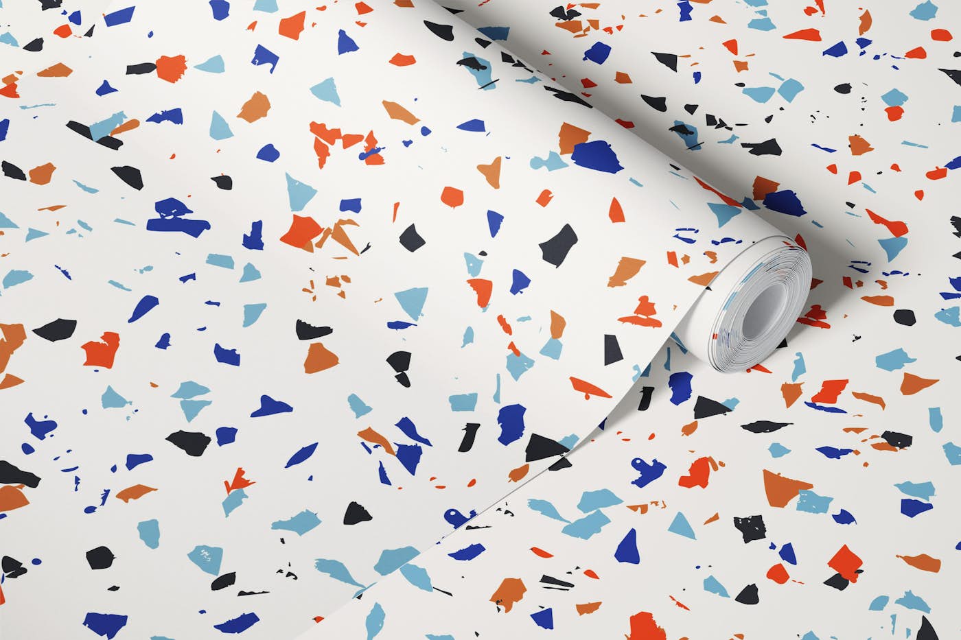 Modern Terrazzo - Brown and Blue wallpaper roll