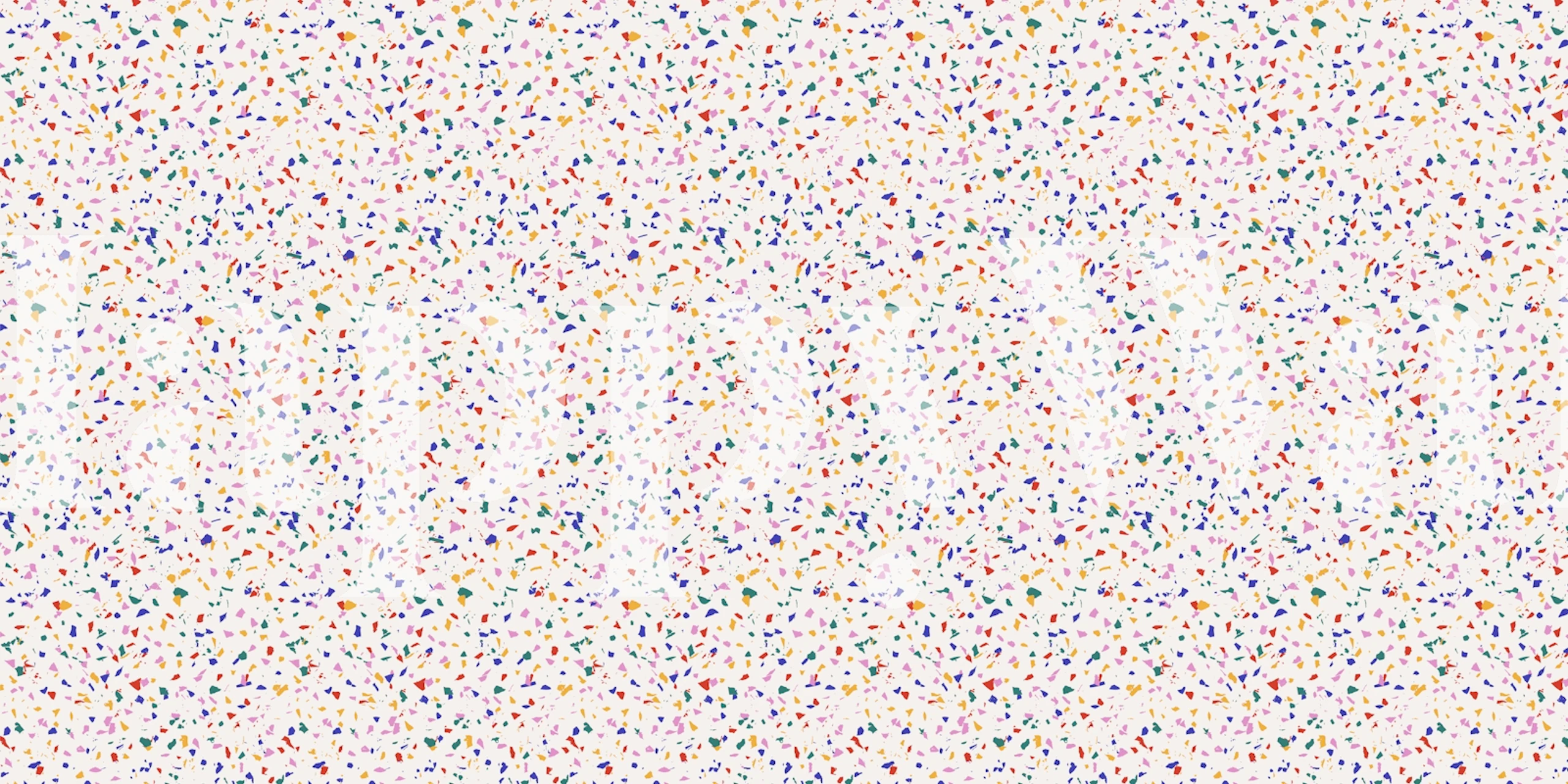 Bold Terrazzo carta da parati multicolore in una stanza