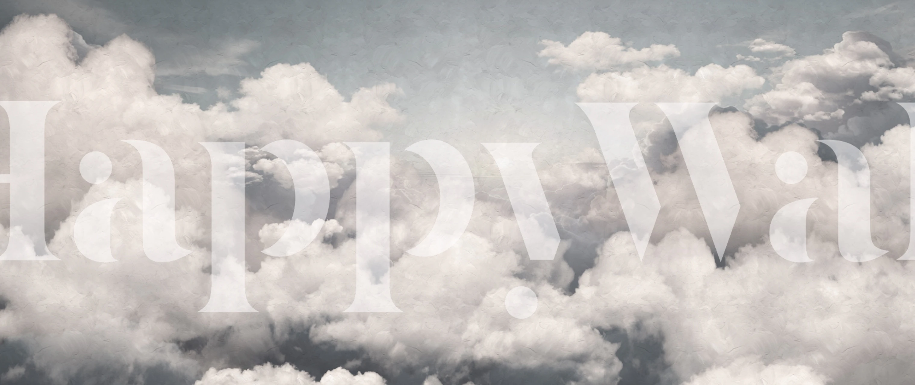 Soft blue clouds with white fluffy formations wallpaper