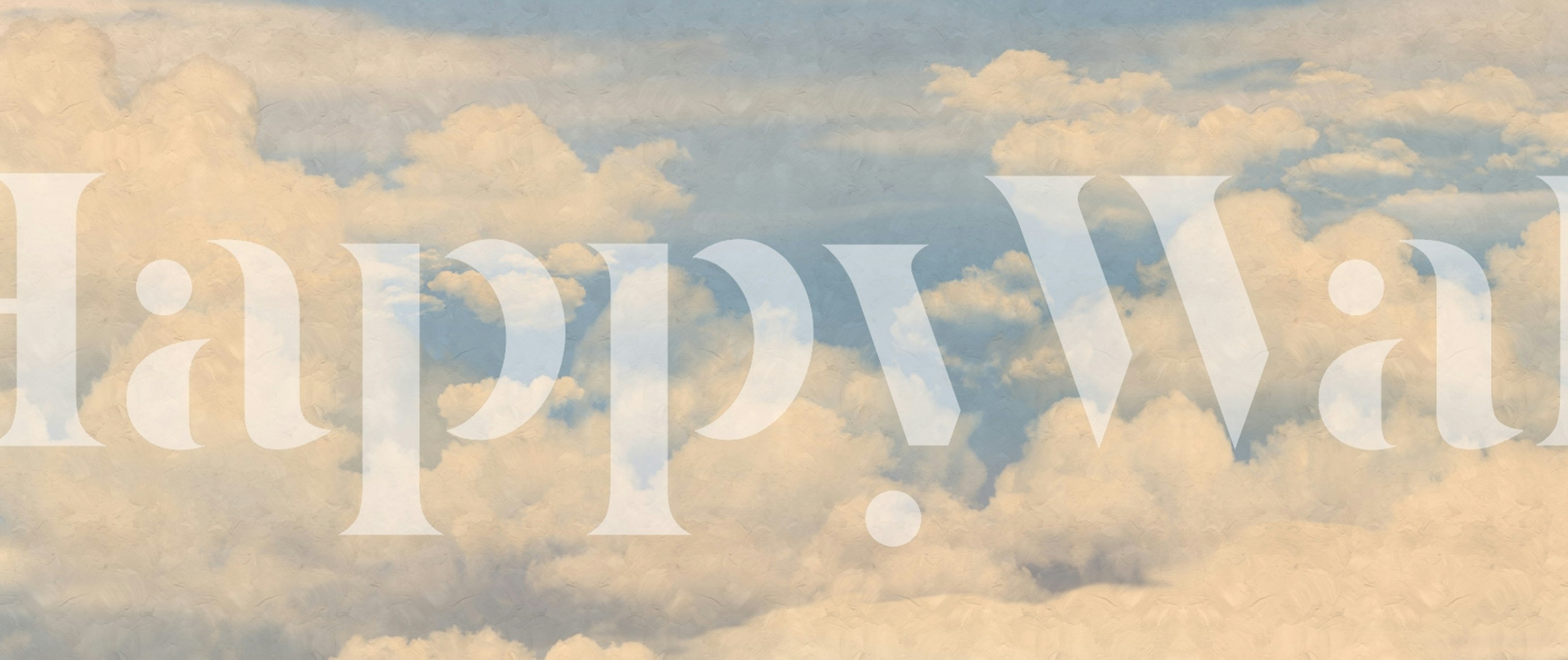 Soft white and beige clouds on a light blue background wallpaper