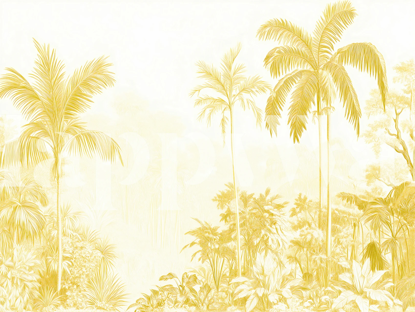 Tapeta Sunlit Jungle Serenity u sobi