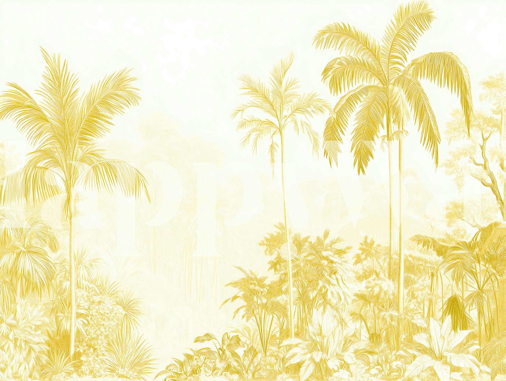 Sunlit Jungle Serenity Tapete in einem Raum