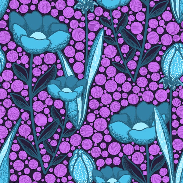 Modern Retro Flowers Vibrant Outworld