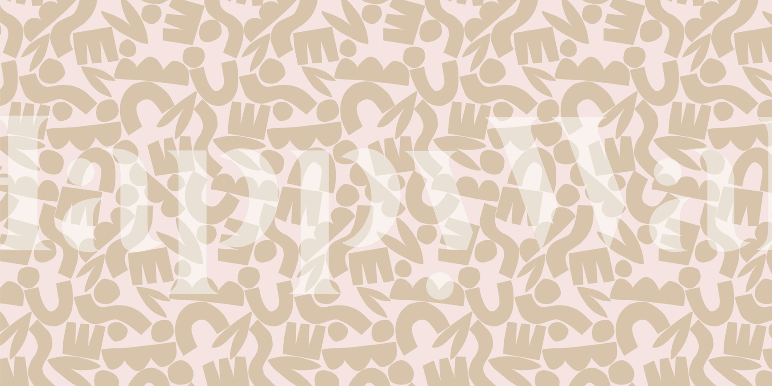 Playful abstract shapes wallpaper in a room