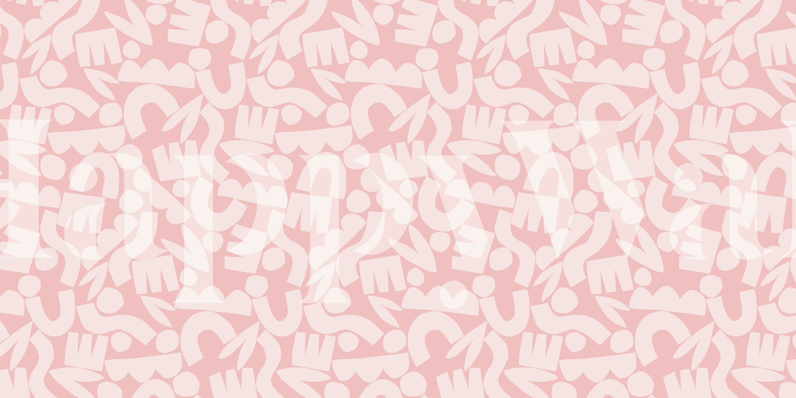 Playful abstract shapes in soft pink wallpaper