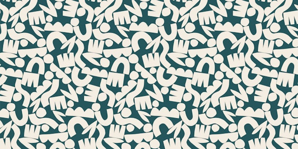 Playful Abstract Shapes - Forest Green