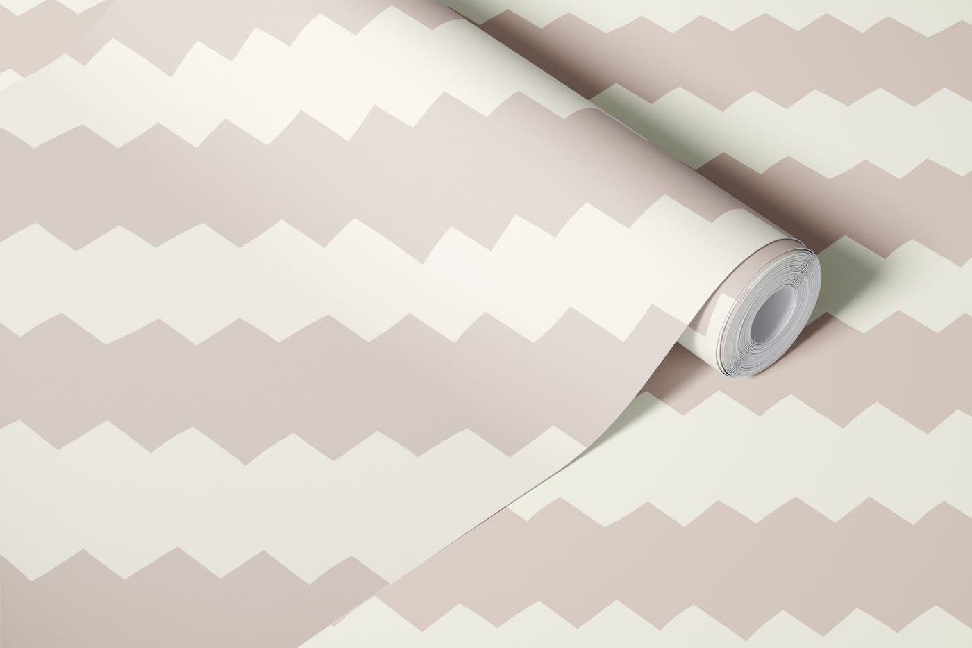 Retro Diagonal Stripes - Beige and Cream wallpaper roll