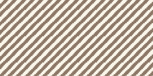 Retro Diagonal Stripes - Brown and Cream