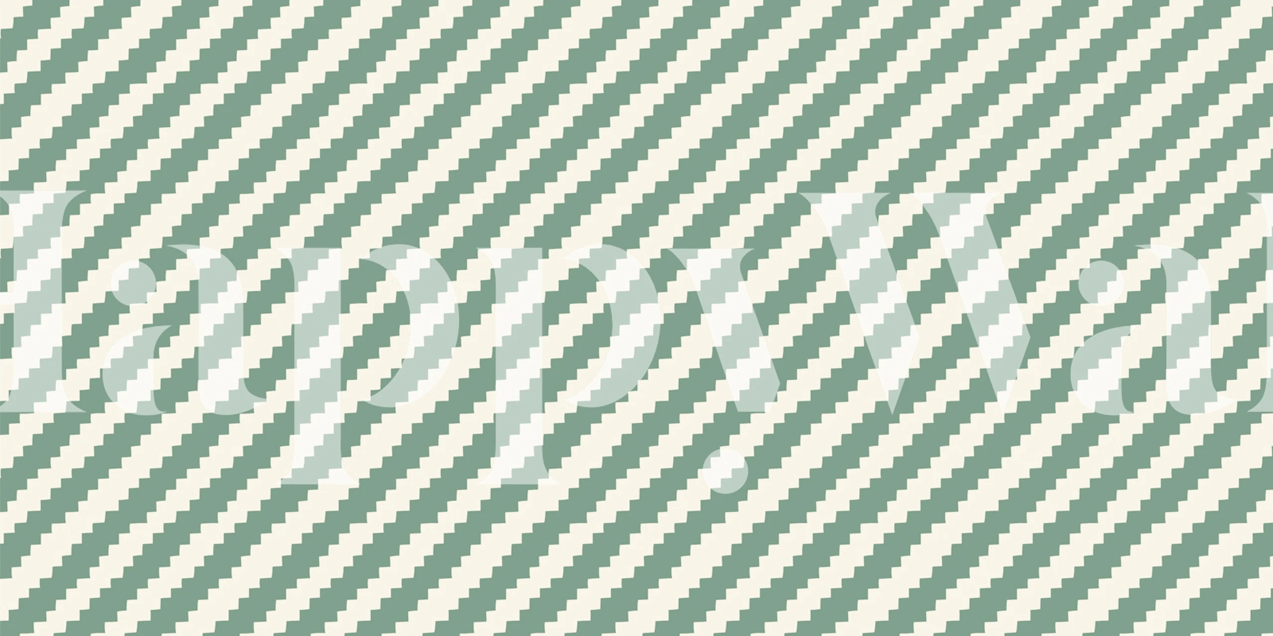Retro Diagonal Stripes - Sage Green Tapete in einem Raum