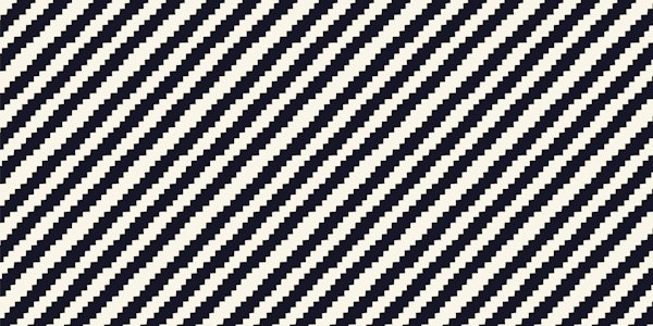 Retro Diagonal Stripes - Black and White