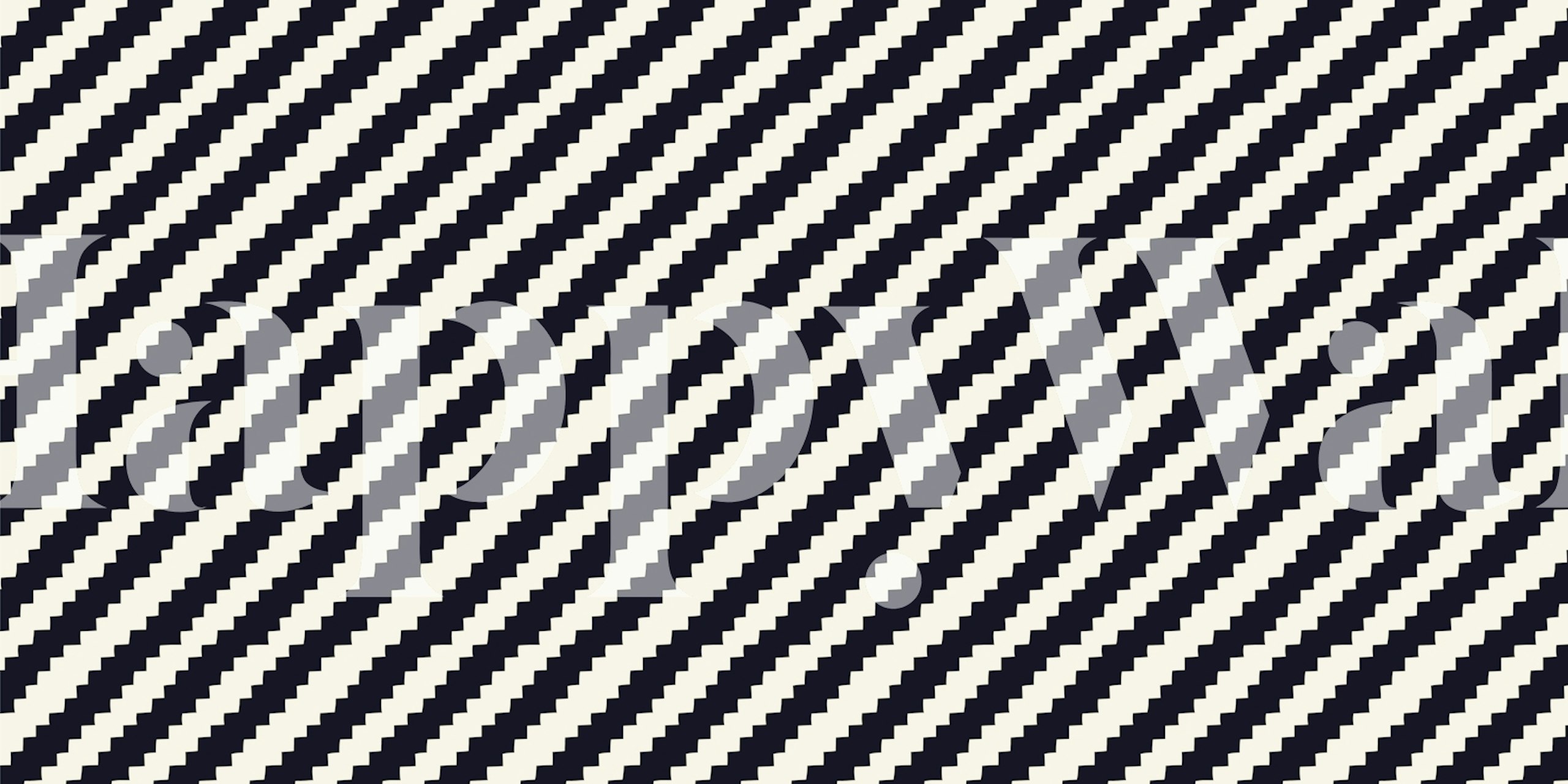 Black and white diagonal striped wallpaper
