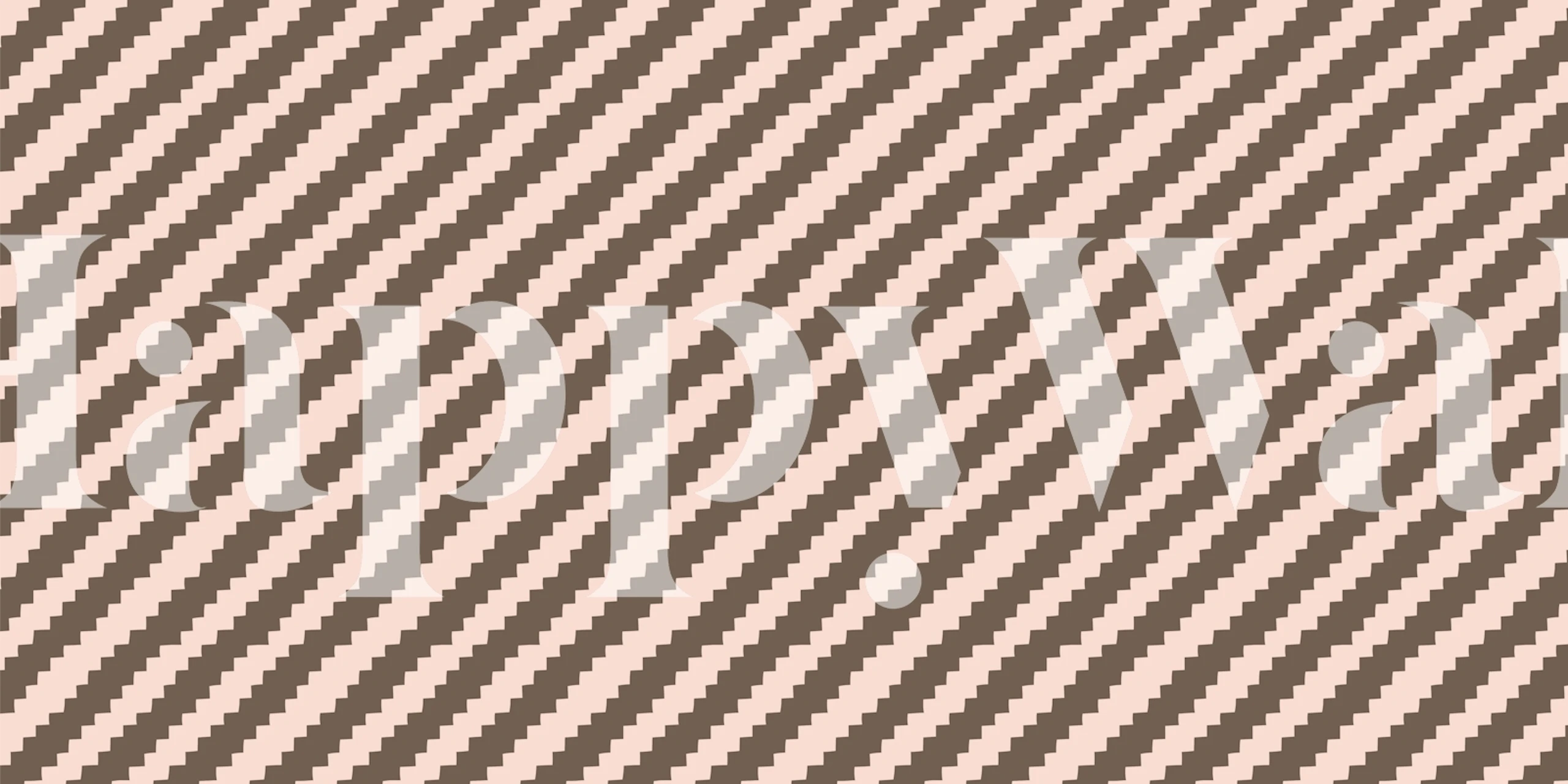 Retro Diagonal Stripes tapet i brun og blød lyserød