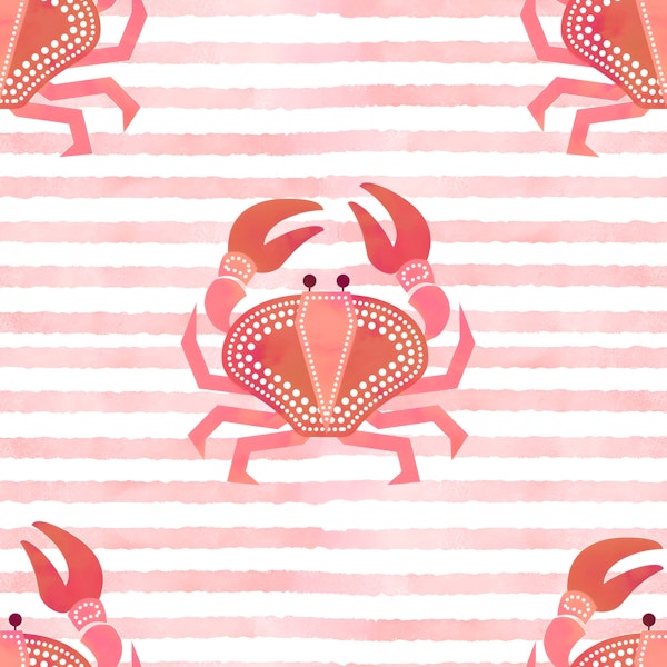 Watercolor Crab Stripes