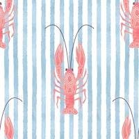 Nautical Chic with a Lobster Twist tapet