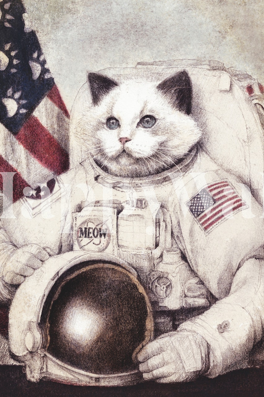 Vezan mačka u odijelu astronauta