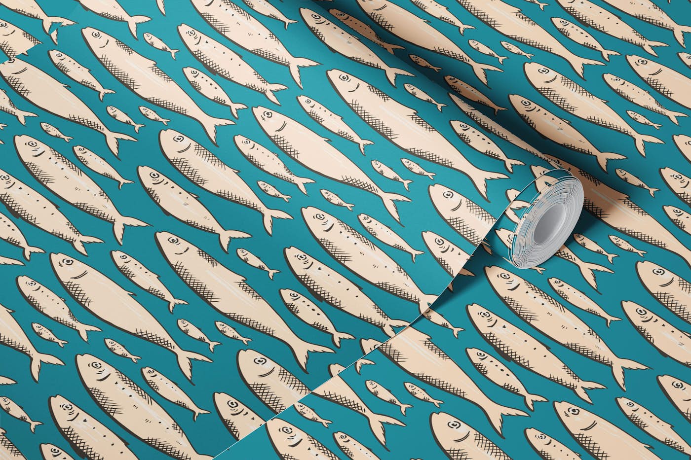 Oceanic Fish Frenzy wallpaper roll
