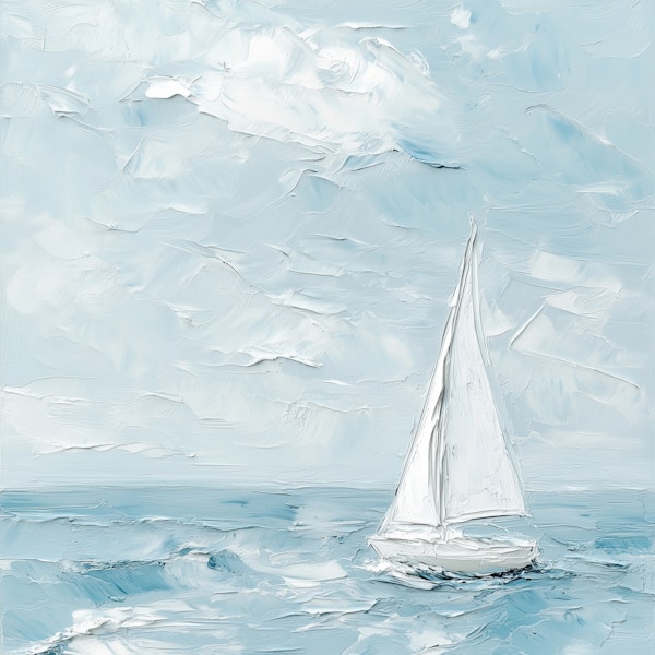 Serene Sail on Ocean Blue
