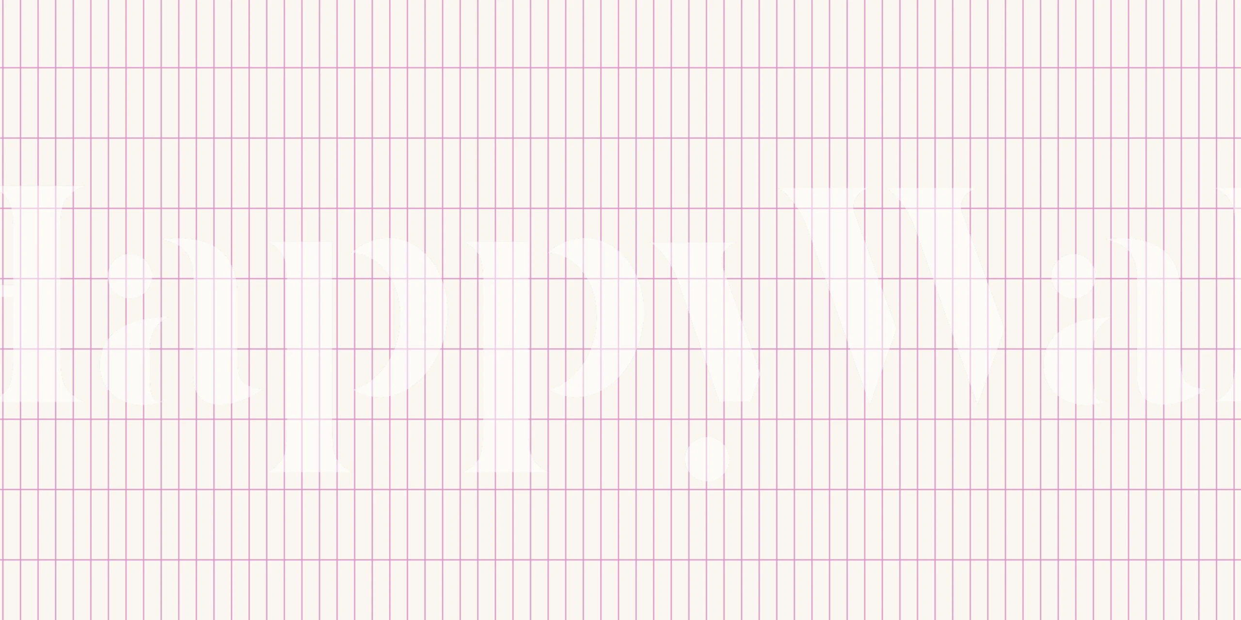 Narrow tiles grid wallpaper with pink grouts on light background