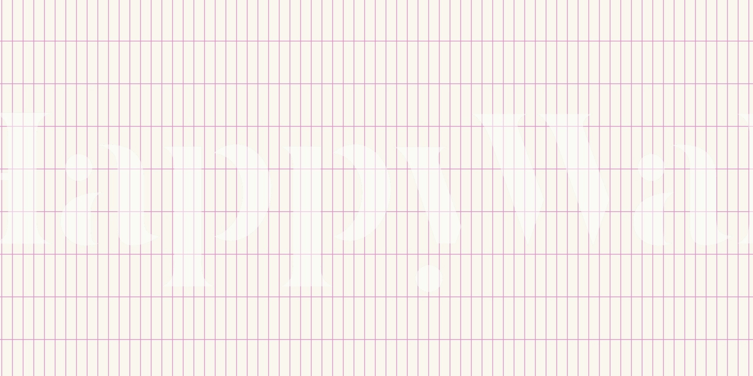 Narrow tiles grid wallpaper with pink grouts on light background