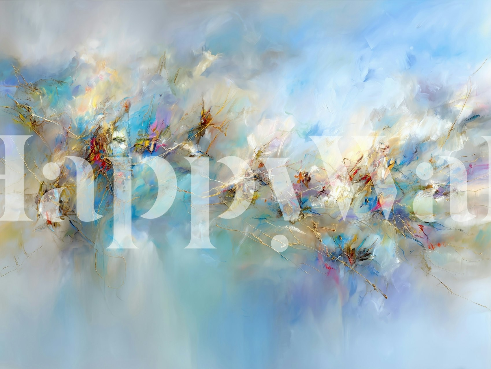 Abstract Cloud Symphony wallpaper in a room