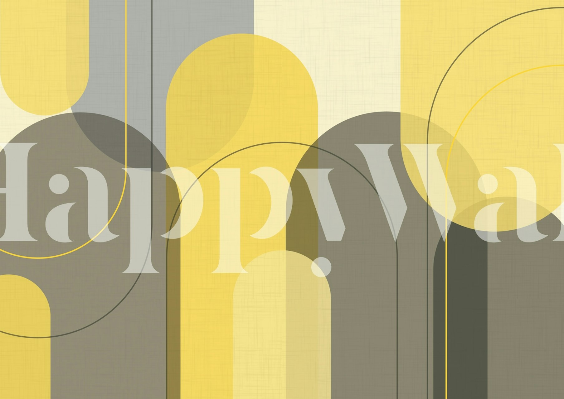 Elegant Arches Yellow Taupe behang in een kamer