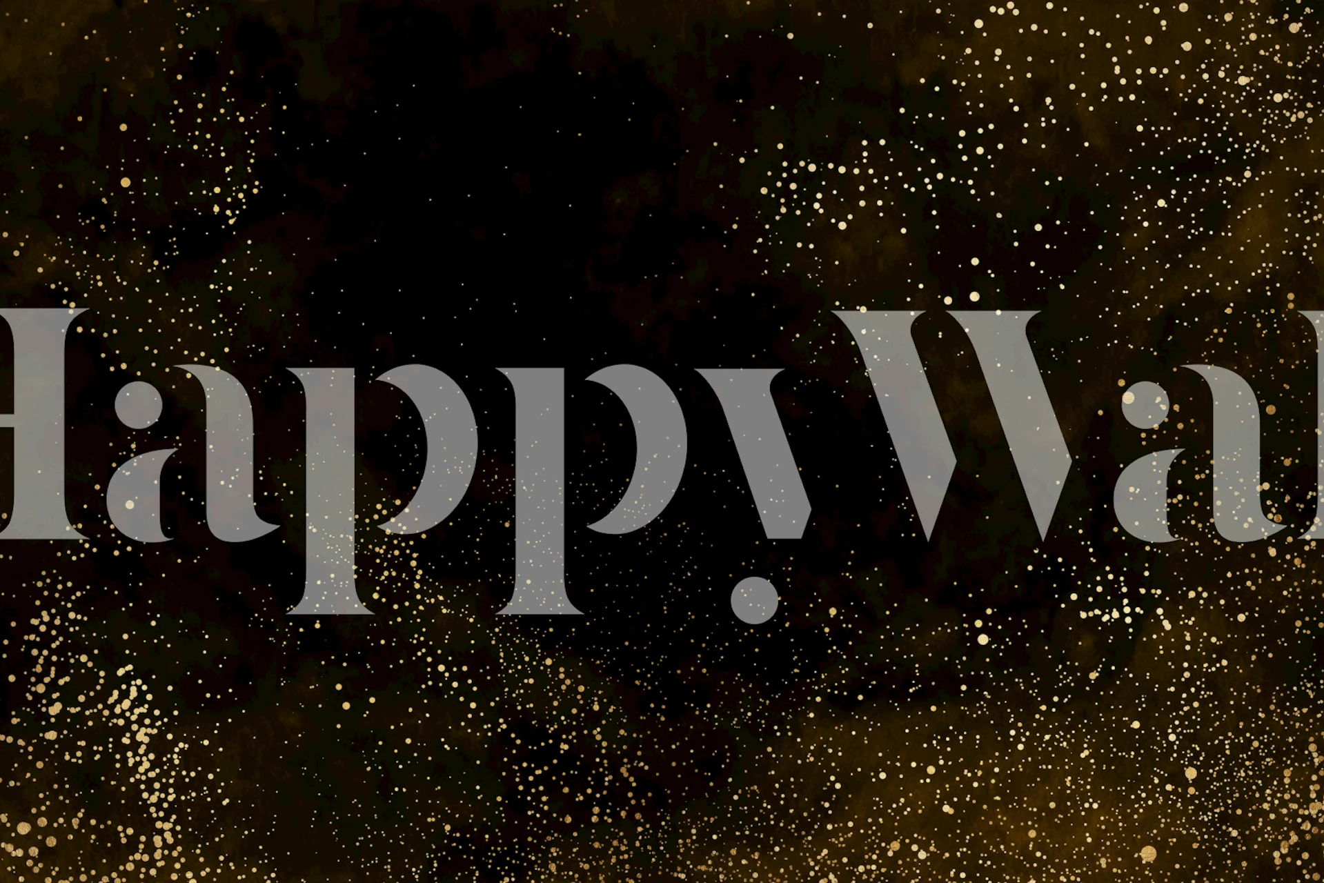 Black and gold celestial wallpaper with glitter patterns