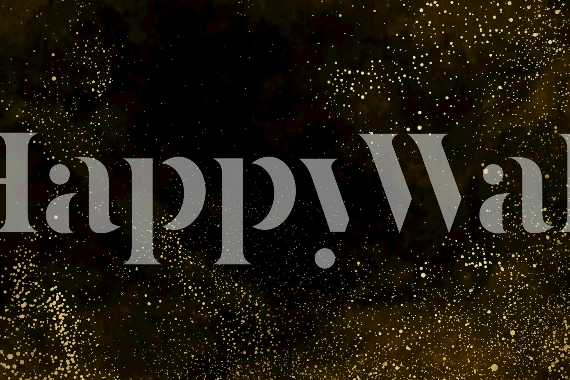 Black and gold celestial wallpaper with glitter patterns