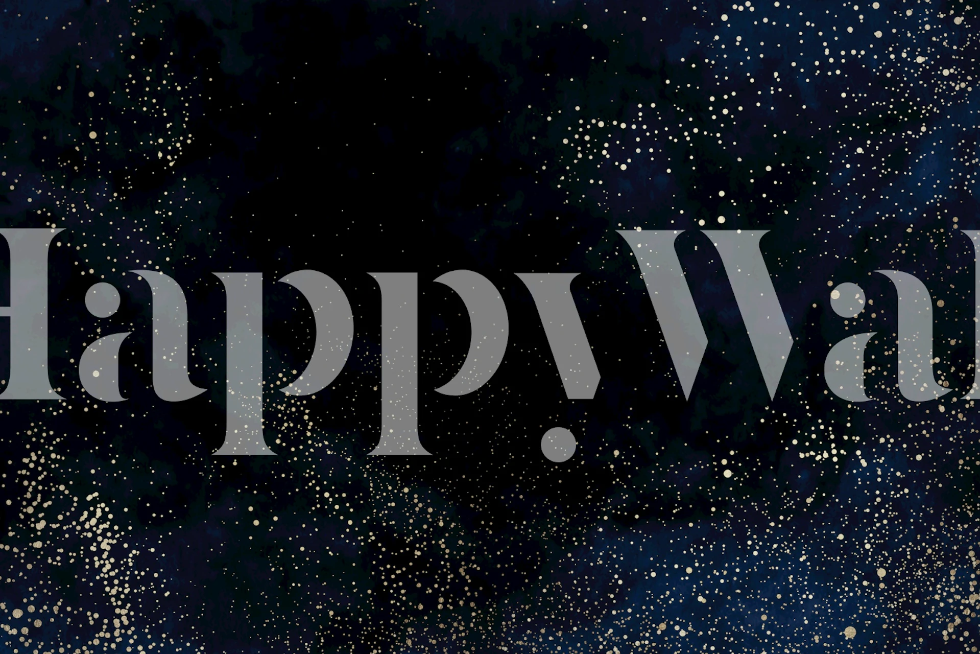 Starry night abstract design in dark blue and gold wallpaper