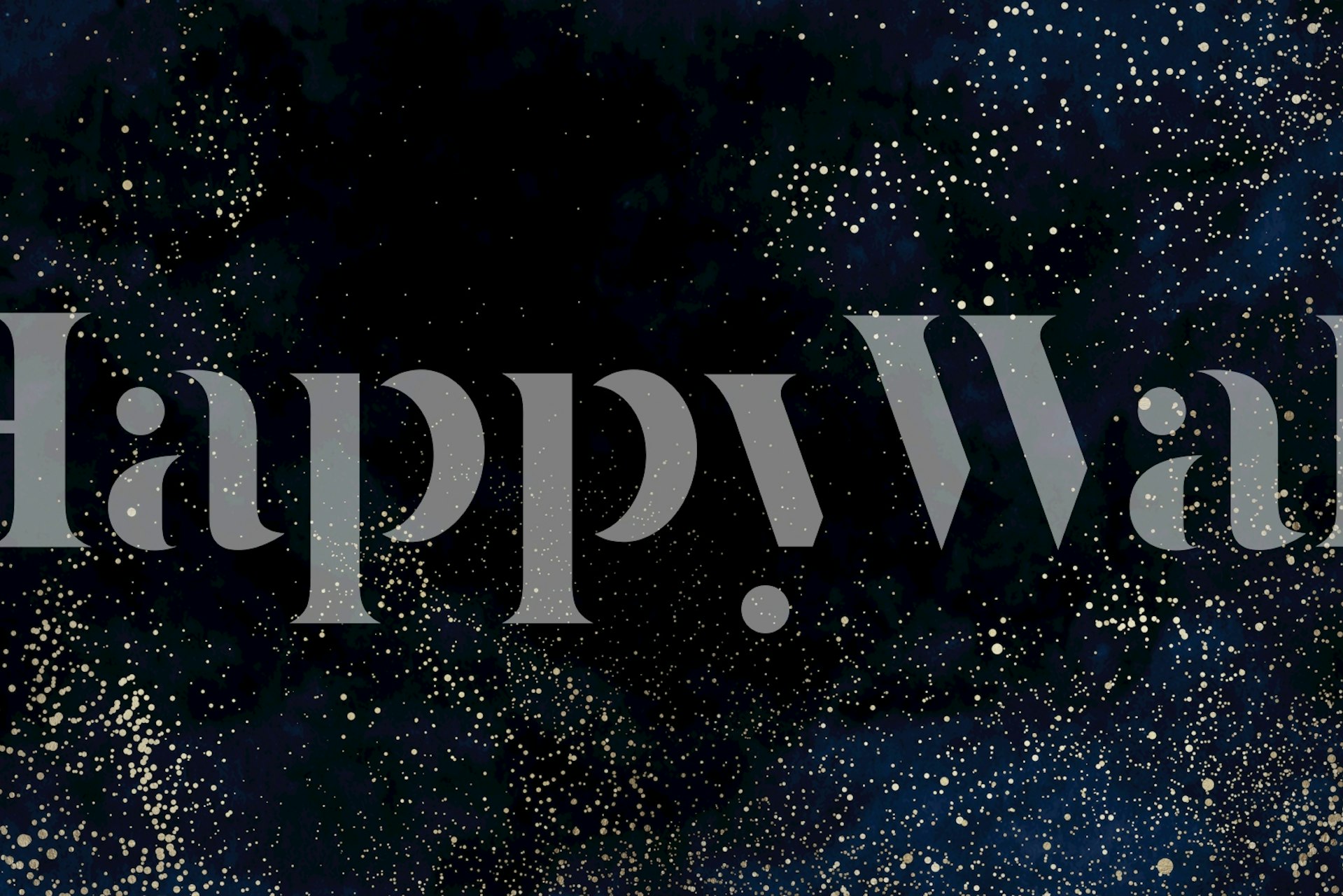 Starry night abstract design in dark blue and gold wallpaper