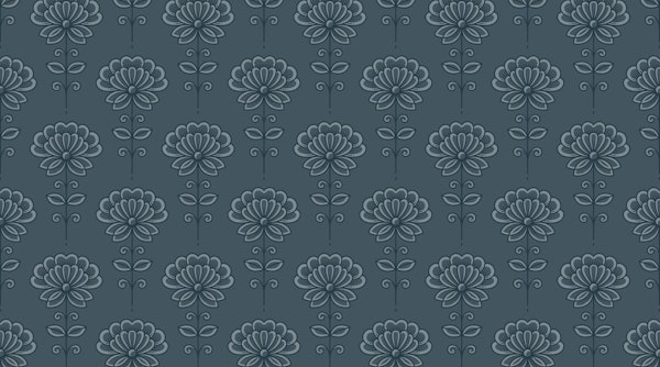 Dark Blue Floral Charm