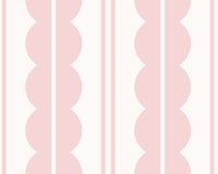 Scallops and stripes - cotton candy pink papiers peint